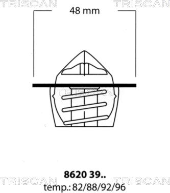 Triscan 8620 3982 - Термостат охлаждающей жидкости / корпус autospares.lv