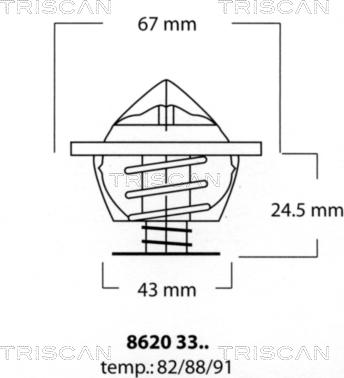 Triscan 8620 3388 - Термостат охлаждающей жидкости / корпус autospares.lv