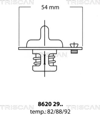 Triscan 8620 2992 - Термостат охлаждающей жидкости / корпус autospares.lv