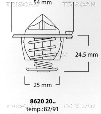 Triscan 8620 2091 - Термостат охлаждающей жидкости / корпус autospares.lv