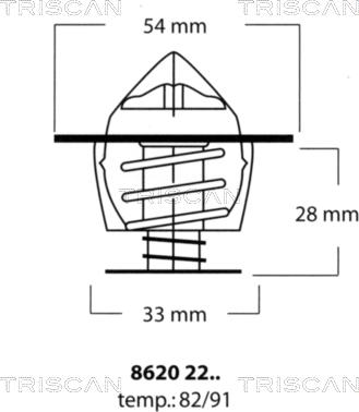 Triscan 8620 2291 - Термостат охлаждающей жидкости / корпус autospares.lv