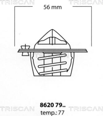 Triscan 8620 7977 - Термостат охлаждающей жидкости / корпус autospares.lv