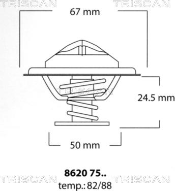 Triscan 8620 7582 - Термостат охлаждающей жидкости / корпус autospares.lv