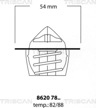 Triscan 8620 7882 - Термостат охлаждающей жидкости / корпус autospares.lv