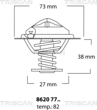 Triscan 8620 7782 - Термостат охлаждающей жидкости / корпус autospares.lv