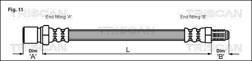 Triscan 8150 43114 - Тормозной шланг autospares.lv