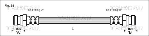 Triscan 8150 43211 - Тормозной шланг autospares.lv