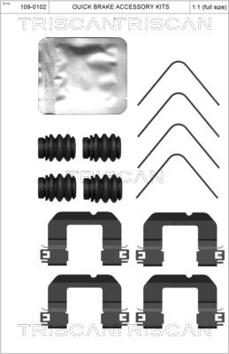 Triscan 8105 431655 - Комплектующие для колодок дискового тормоза autospares.lv