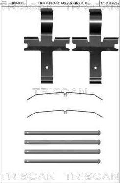 Triscan 8105 131653 - Комплектующие для колодок дискового тормоза autospares.lv