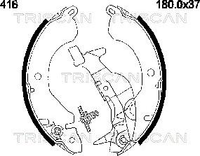 Triscan 8100 42416 - Комплект тормозных колодок, барабанные autospares.lv