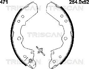 Triscan 8100 60471 - Комплект тормозных колодок, барабанные autospares.lv