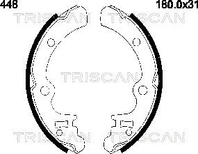 Triscan 8100 68448 - Комплект тормозных колодок, барабанные autospares.lv