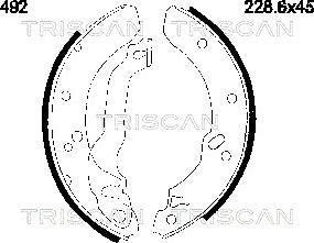 Triscan 8100 16492 - Комплект тормозных колодок, барабанные autospares.lv