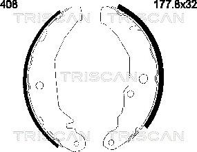 Triscan 8100 16408 - Комплект тормозных колодок, барабанные autospares.lv