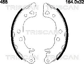 Triscan 8100 10488 - Комплект тормозных колодок, барабанные autospares.lv