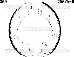 Triscan 8100 10369 - Комплект тормозных колодок, барабанные autospares.lv