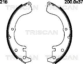 Triscan 8100 10216 - Комплект тормозных колодок, барабанные autospares.lv