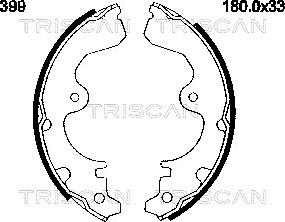 Triscan 8100 13399 - Комплект тормозных колодок, барабанные autospares.lv