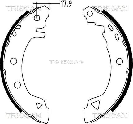 Triscan 8100 12523 - Комплект тормозных колодок, барабанные autospares.lv