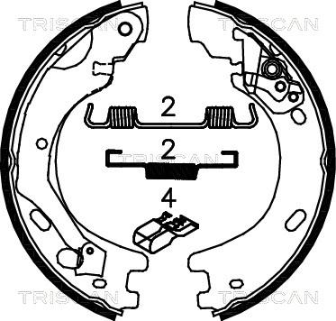 Triscan 8100 17014 - Комплект тормозов, ручник, парковка autospares.lv