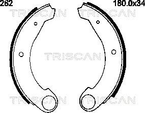 Triscan 8100 38262 - Комплект тормозных колодок, барабанные autospares.lv