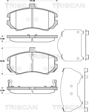 Triscan 8110 43034 - Тормозные колодки, дисковые, комплект autospares.lv