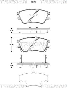 Triscan 8110 43035 - Тормозные колодки, дисковые, комплект autospares.lv