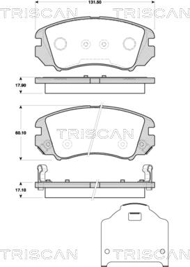 Triscan 8110 43036 - Тормозные колодки, дисковые, комплект autospares.lv