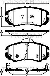 Triscan 8110 43027 - Тормозные колодки, дисковые, комплект autospares.lv