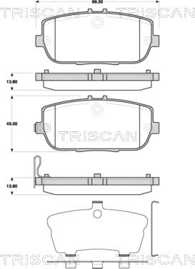 Triscan 8110 50026 - Тормозные колодки, дисковые, комплект autospares.lv