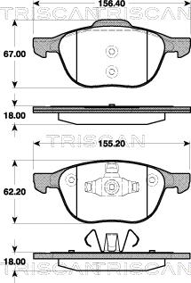 Triscan 8110 50023 - Тормозные колодки, дисковые, комплект autospares.lv