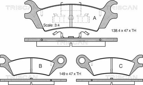 Triscan 8110 50113 - Тормозные колодки, дисковые, комплект autospares.lv