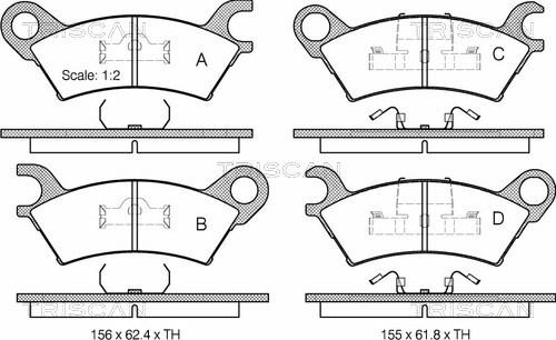 Triscan 8110 50112 - Тормозные колодки, дисковые, комплект autospares.lv