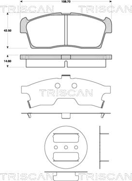 Triscan 8110 69015 - Тормозные колодки, дисковые, комплект autospares.lv