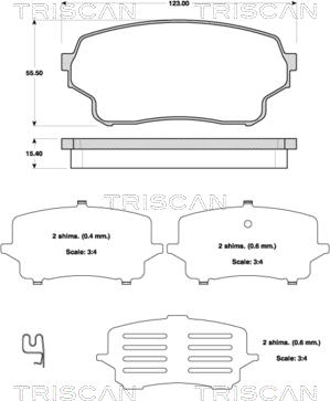 Triscan 8110 69016 - Тормозные колодки, дисковые, комплект autospares.lv