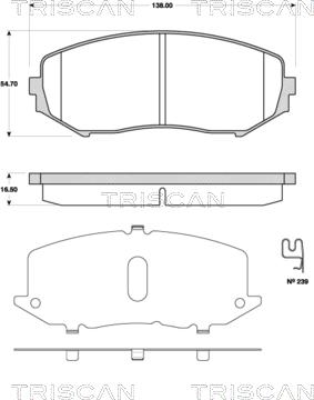 Triscan 8110 69018 - Тормозные колодки, дисковые, комплект autospares.lv