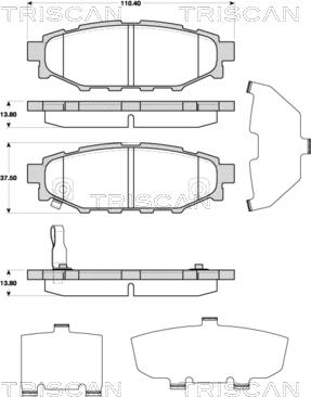 Triscan 8110 68184 - Тормозные колодки, дисковые, комплект autospares.lv