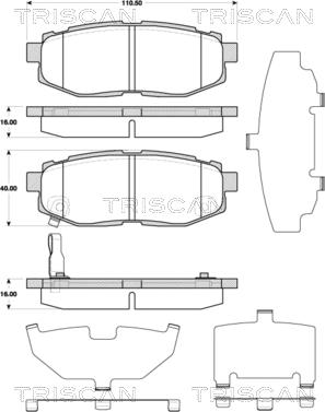 Triscan 8110 68183 - Тормозные колодки, дисковые, комплект autospares.lv