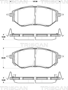 Triscan 8110 68182 - Тормозные колодки, дисковые, комплект autospares.lv