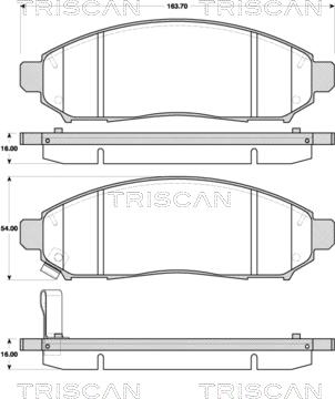 Triscan 8110 14046 - Тормозные колодки, дисковые, комплект autospares.lv