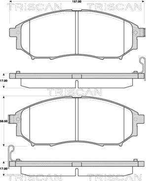 Triscan 8110 14047 - Тормозные колодки, дисковые, комплект autospares.lv