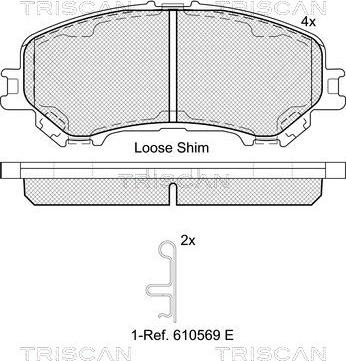 Triscan 8110 14064 - Тормозные колодки, дисковые, комплект autospares.lv