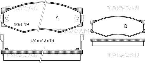 Triscan 8110 14103 - Тормозные колодки, дисковые, комплект autospares.lv