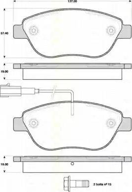 Triscan 8110 15046 - Тормозные колодки, дисковые, комплект autospares.lv