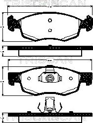 Triscan 8110 15047 - Тормозные колодки, дисковые, комплект autospares.lv