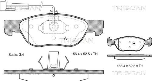 Triscan 8110 15005 - Тормозные колодки, дисковые, комплект autospares.lv