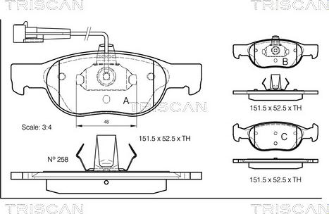 Triscan 8110 15006 - Тормозные колодки, дисковые, комплект autospares.lv