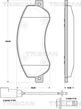 Triscan 8110 16019 - Тормозные колодки, дисковые, комплект autospares.lv