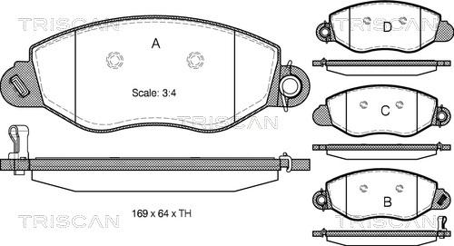 Triscan 8110 16011 - Тормозные колодки, дисковые, комплект autospares.lv