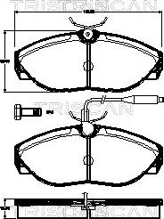 Triscan 8110 10554 - Тормозные колодки, дисковые, комплект autospares.lv